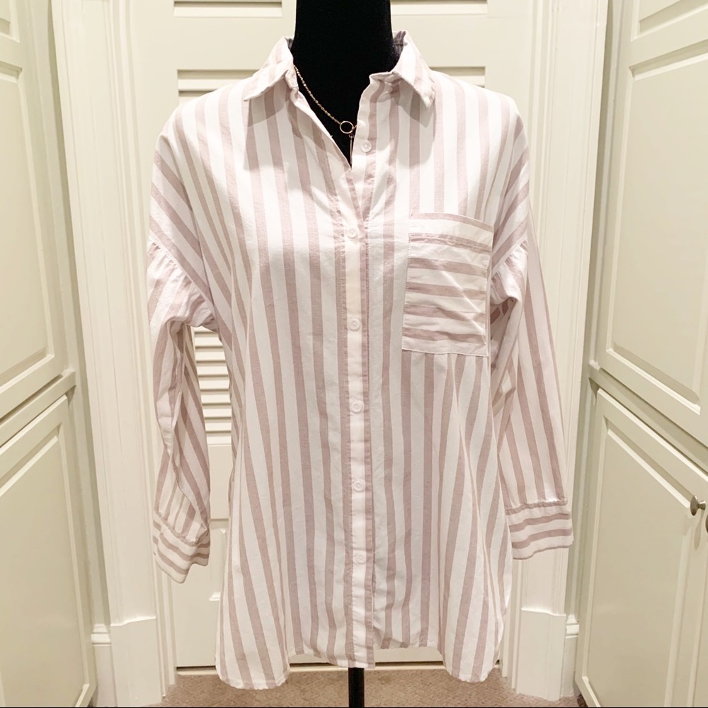 Cotton:On Striped Button Down Shirt Small S